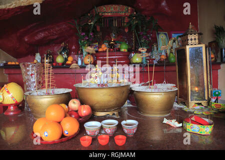 Offerings, Pak Tai Temple, Stanley, Hong Kong Island, Hong Kong, China, Asia Stock Photo