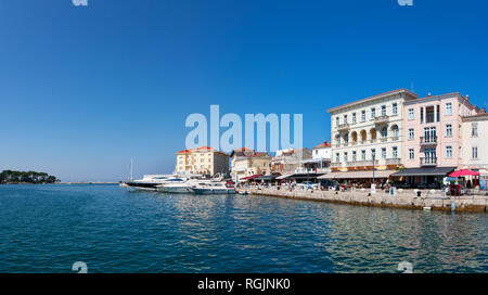 Croatia, Istria, Porec, Old town at harbour Stock Photo