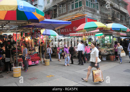 Market, Wan Chai, Hong Kong Island, Hong Kong, China, Asia Stock Photo