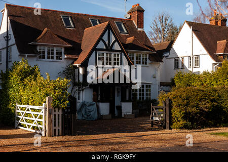 Esher, England - January 21, 2019. Located just outside of London, Esher is a twenty minute trainride from Metropolitan London. With its proximity to  Stock Photo