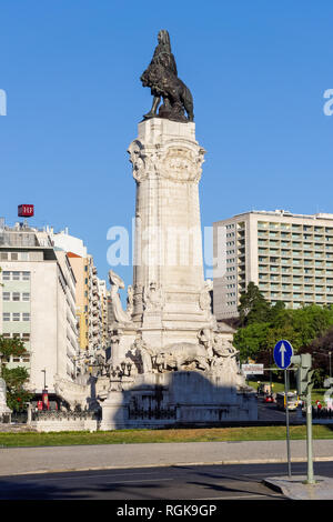 The monument to Sebastião José de Carvalho e Melo, 1st Marquis of Pombal in Lisbon, Portugal Stock Photo