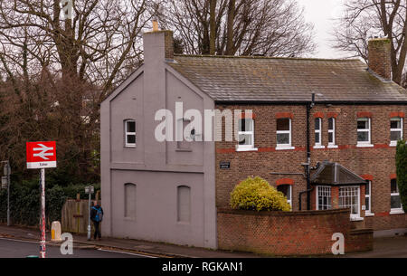 Esher, England - January 21, 2019. Located just outside of London, Esher is a twenty minute trainride from Metropolitan London. With its proximity to  Stock Photo