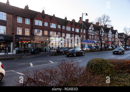 Esher, England - January 21, 2019. Located just outside of London, Esher is a twenty minute trainride from Metropolitan London. With its proximity to  Stock Photo