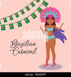 brazilian garota dancer character vector illustration design Stock Vector