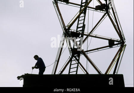 Bauarbeiter, Silhouette Stock Photo