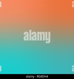 Orange Teal Trendy Gradient Background. Defocused Soft Blurred Backdrop. Stock Vector