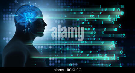 Machine learning and cognitive computing - 3d rendering Stock Photo