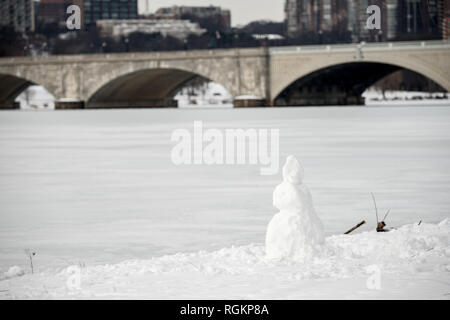 The area around the Tidal Basin and West Potomac Park in the aftermath of Washington DC's blizzard of January 2016, dubbed by the locals as Snowzilla. Stock Photo