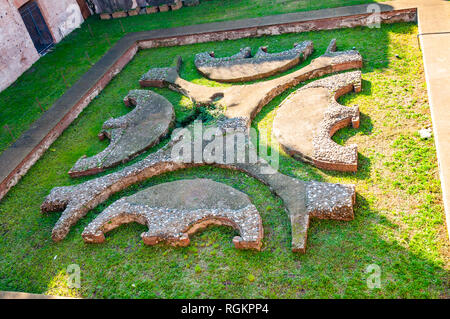 Rome, Italy - November 17, 2018: Ancient remains, fragments of the garden of the House of Augustus, or the Domus Augusti, residence for the emperor Au Stock Photo