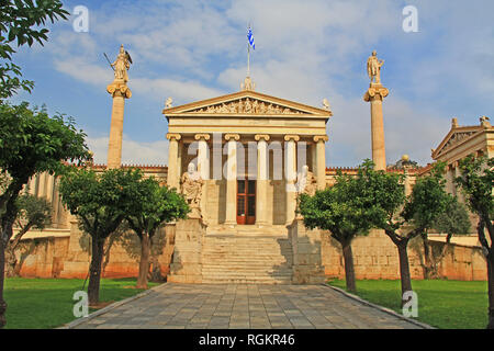 Front of the National Academy of Arts in Athens, Greece Stock Photo