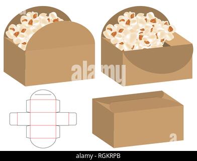 Box packaging die cut template design. 3d mock-up Stock Vector