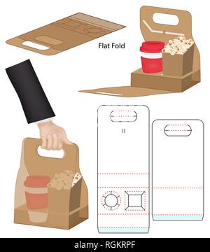 Box packaging die cut template design. 3d mock-up Stock Vector