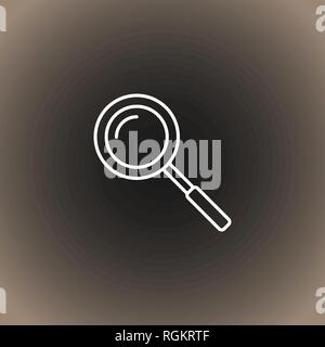 Outline search icon on black/dark gray and beige gradient background. Vector illustration, EPS10. Stock Vector