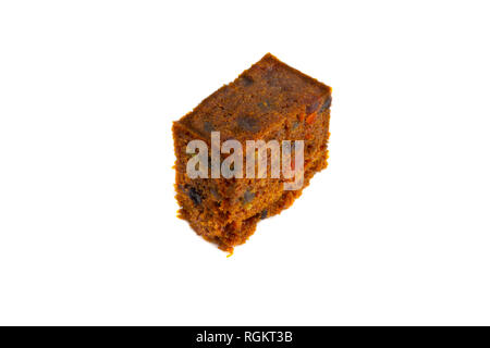 Fruitcake isolated on white background with selective focus Stock Photo