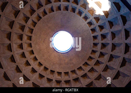 Ancient Roman architecture with open rotunda upward view at Palace of ...