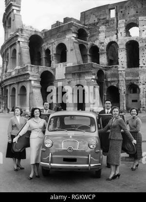 fiat 600 multipla, rome 1956 Stock Photo