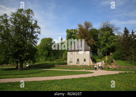 Goethes Gartenhaus (Gardenhouse) at river Ilm, Weimar, Thuringia, Germany, Europe Stock Photo
