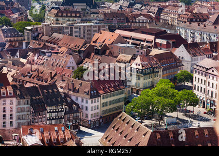 Streets of Basel with old houses in Switzerland Stock Photo