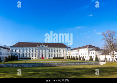 Berlin, Germany - February 25, 2015: Bellevue Palace (Schloss Bellevue) in Berlin, official residence of the President of Germany. Spring sunny day wi Stock Photo