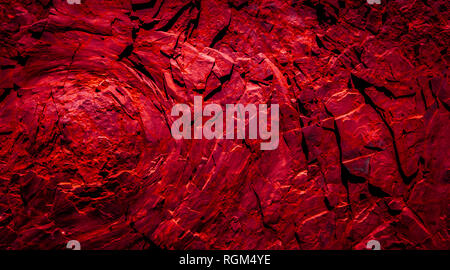 red rocks , abstract background - volcanic stone  texture Stock Photo
