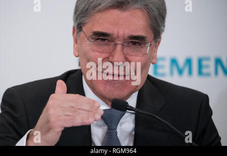 Munich, Germany. 30th January, 2019. Joe Kaeser, CEO of Siemens AG, will attend a press conference in the Olympiahalle before the start of the Annual Shareholders' Meeting. Photo: Sven Hoppe/dpa Credit: dpa picture alliance/Alamy Live News Stock Photo