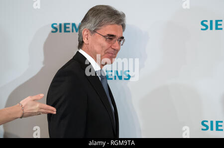 Munich, Germany. 30th January, 2019. Joe Kaeser, CEO of Siemens AG, will attend a press conference in the Olympic Hall prior to the start of the Annual Shareholders' Meeting. Photo: Sven Hoppe/dpa Credit: dpa picture alliance/Alamy Live News Stock Photo