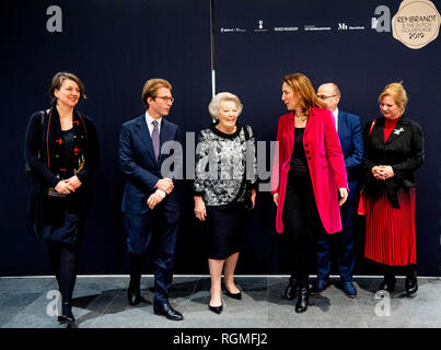 The Hague, Netherlands. 30th Jan, 2019. Princess Beatrix of The Netherlands opens the theme year Rembrandt and the Golden Age in the Mauritshuis Museum in The Hague, 30 January 2019. Credit: Patrick van Katwijk |/dpa/Alamy Live News Stock Photo