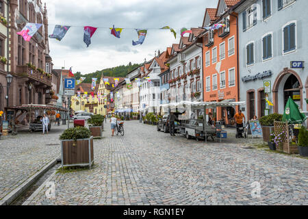 pedestrian zone of Wolfach, Black Forest, Germany, historical town in the Kinzig valley Stock Photo