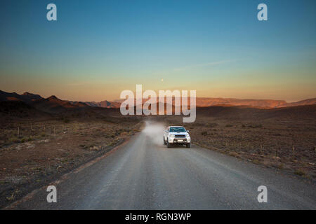 South Africa, Cape Town, Car on dirt road Stock Photo
