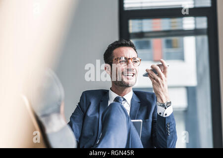 Businessman talking on the phone Stock Photo