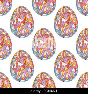 Easter eggs vector seamless pattern. Hand drawn abstract spring holidays background in modern style for surface design, textile, wrapping paper, wallp Stock Vector
