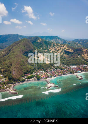 Indonesai, Bali, Aerial view of Candidasa Stock Photo