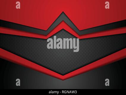 Red and black abstract technology cover background. Vector modern corporate design Stock Vector