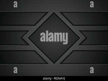 Black technology concept abstract background. Vector corporate design Stock Vector