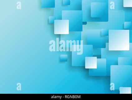 Light blue abstract tech squares concept vector background Stock Vector