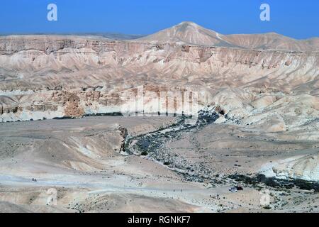 The Negev desert, Nahal Tzin and Ein Avedat by Sde Boker in Israel Stock Photo