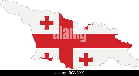 Map of Georgia with flag inside. Georgia map vector illustration Stock Vector