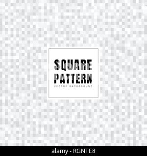 Abstract white and gray squares pattern background texture. Geometric style. Mosaic grid. Vector illustration Stock Vector