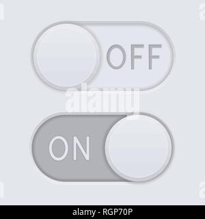 Toggle switch buttons. On and Off Stock Vector