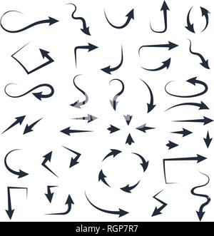 Black set of arrows. Hand drawn doodle Stock Vector Image & Art - Alamy