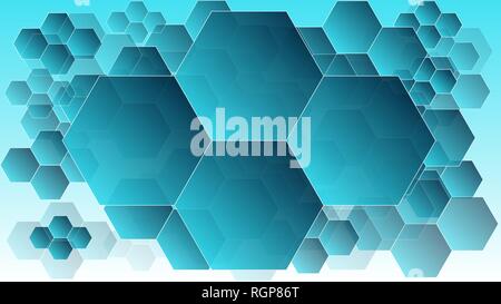 Technology abstract concept background, random size hexagons Stock Vector
