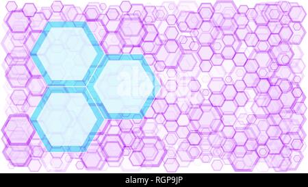 Random size transparent artistic hexagons shapes Stock Vector