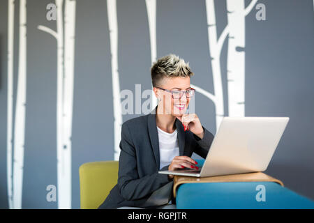 Successful company with happy workers Stock Photo