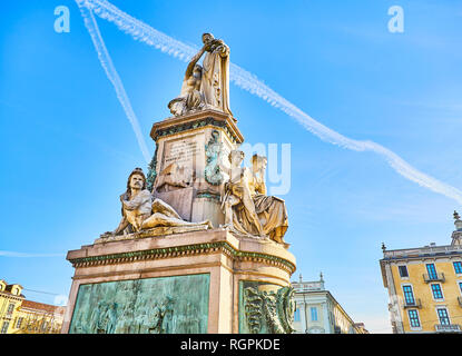 Camillo Benso, Count of Cavour, monument in Piazza Carlo Emanuele II square, also know as Piazza Carlina. Turin, Piedmont, Italy. Stock Photo