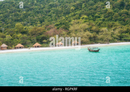 White sand beach on Koh Rong island in Cambodia Stock Photo