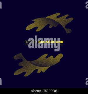 Dark blue background with yellow dotted halftone elements and sample text Stock Vector