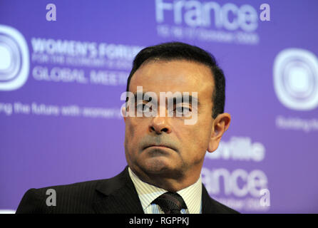 Carlos Ghosn, CEO of Renault, here attending the 5th Women's Forum for the Economy and Society in Deauville on 2009/10/15 Stock Photo