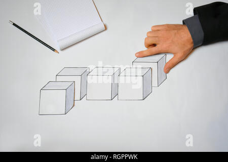 Concept of building up a blockchain business Stock Photo