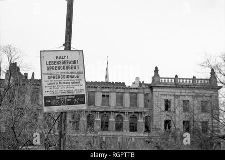 Demolition of the Museum of Fine Arts, 1962, Karl-Marx-Platz today Augustusplatz, Leipzig, Saxony, GDR, Germany Stock Photo