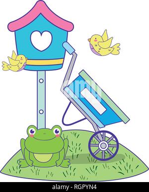cute toad in the landscape with birdhouse Stock Vector Image & Art - Alamy